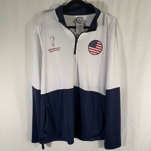 FIFA World Cup 2022 Sweater Men's XL White 1/4 Zip Qatar Long Sleeve Pullover